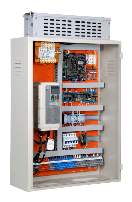 Quadro de comando WT-VVVF aberto em perspectiva